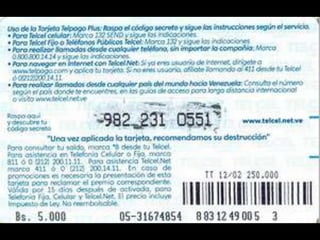 Colección Tarjetas Telefonicas Venezuela Telcel Memoria Remota (2002) Catálogo 1