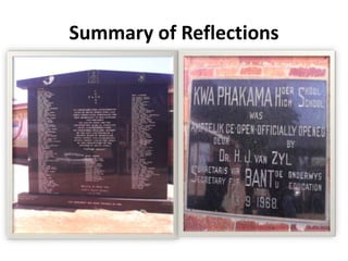 Summary of Reflections
 