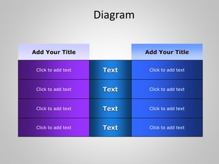 Diagram
Add Your Title Add Your Title
Click to add text Text Click to add text
Click to add text Text Click to add text
Click to add text Text Click to add text
Click to add text Text Click to add text
 