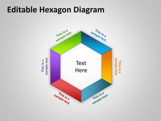 Editable Hexagon Diagram
Thisisa
sampletext.
Thisisa
sampletext.
Text
Here
 