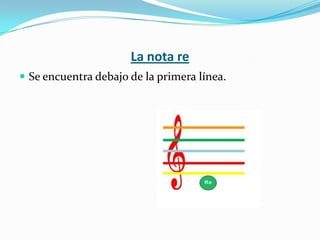 La nota reSe encuentra debajo de la primera línea.