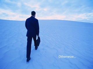 pictures Using pictures is complex It’s difficult to find the ‘right’ picture Presentations with pictures take lot of time Pictures are only useful if you want to make a ‘show’ Most of the time, you just don’t need pictures for internal presentations but just in case… Don’t use pictures found on Internet (for professional use) Only use PowerPoint ‘Clip Arts’ (unless you can access specialized images database) 