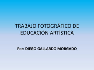 TRABAJO FOTOGRÁFICO DE EDUCACIÓN ARTÍSTICA Por: DIEGO GALLARDO MORGADO 