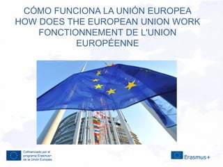 CÓMO FUNCIONA LA UNIÓN EUROPEA
HOW DOES THE EUROPEAN UNION WORK
FONCTIONNEMENT DE L'UNION
EUROPÉENNE
 