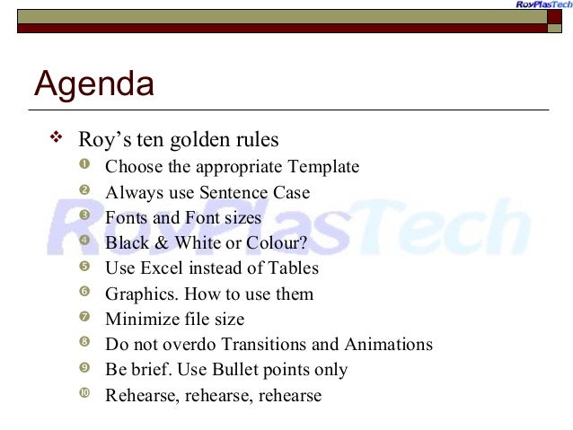 rules of powerpoint
