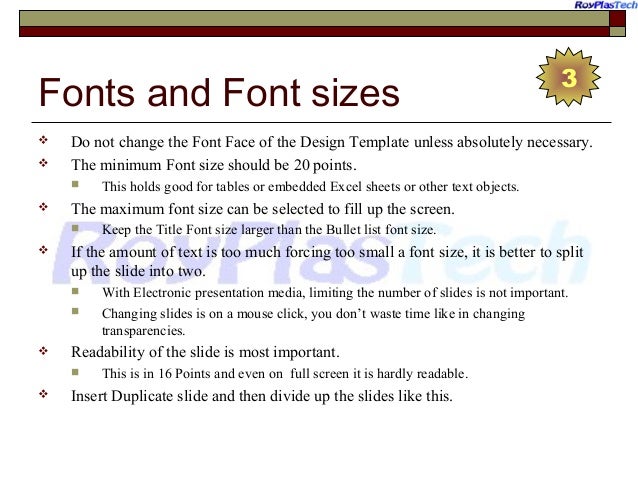 powerpoint presentation rules