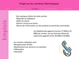 Design de présentation (Québec-Cégep)Les prés requis demandés pour étudier dans ce domaine est Communications et médias, Mathématiques, les arts, design et dessins techniques. On doit étudier pendant quatre ans pour obtenir un diplôme baccalauréat. Il y a beaucoup de collèges qui offrent des cours en animations et design graphique, il a aussi des université qui offrent ces cours. Université Sherbrooke à Québec et L’université Laval.  