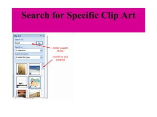 Search for Specific Clip Art
 