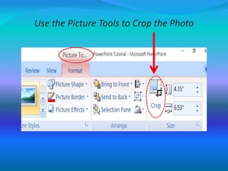 Use the Picture Tools to Crop the Photo
 