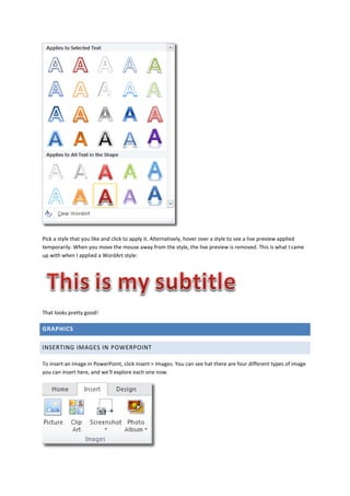 Powerpoint Styles Tutorial Powerpoint tutorials | PDF