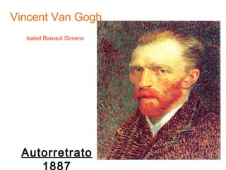 Vincent Van Gogh Autorretrato 1887 Isabel Baixauli Gimeno 