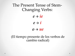 Powerpoint ~ verbos radicales | PPTX