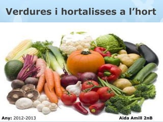 Verdures i hortalisses a l’hort
Aida Amill 2nBAny: 2012-2013
 