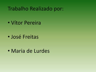 Trabalho Realizado por:Vítor Pereira