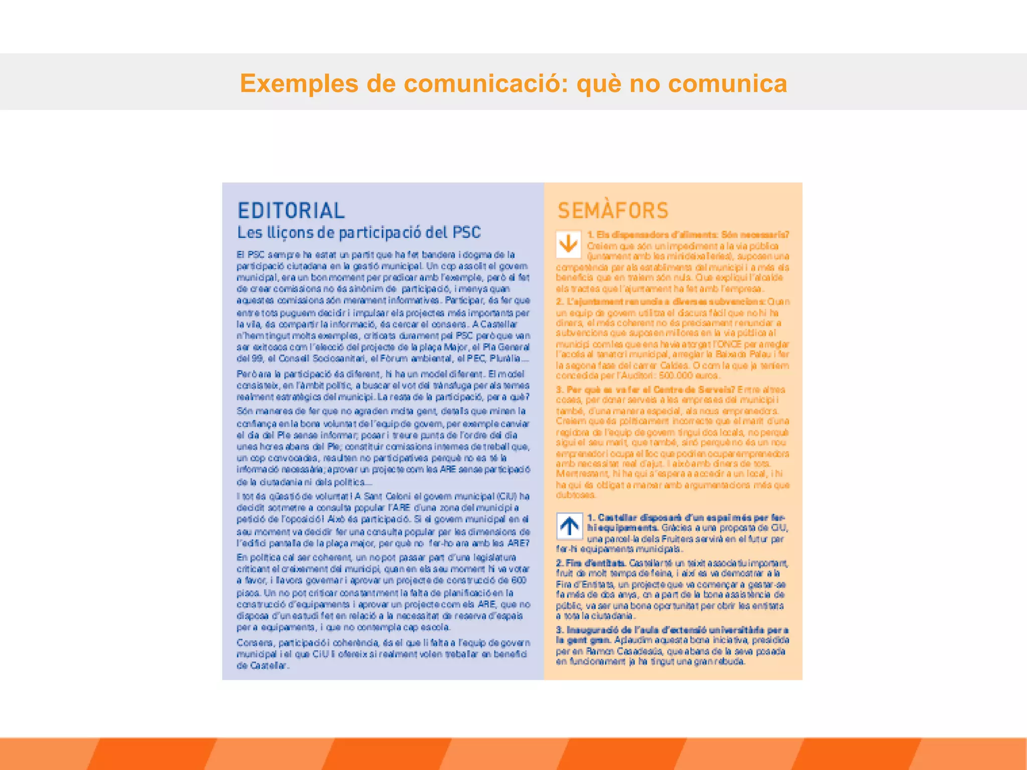 Exemples de comunicació: què no comunica 