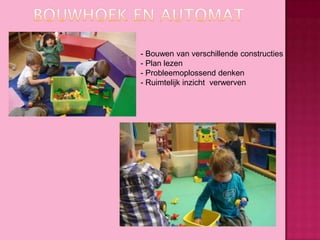 - Bouwen van verschillende constructies
- Plan lezen
- Probleemoplossend denken
- Ruimtelijk inzicht verwerven

 