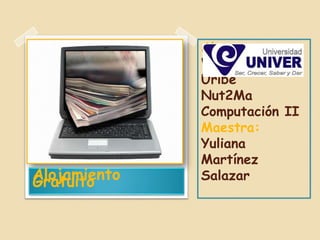 Alumno: Victoria Parra UribeNut2MaComputación IIMaestra: Yuliana Martínez Salazar Alojamiento Gratuito 