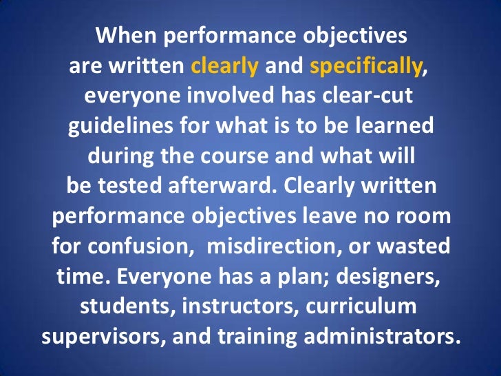 How to write clear objectives