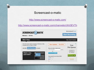 Screencast-o-matic

         http://www.screencast-o-matic.com/

http://www.screencast-o-matic.com/channels/cXhI3EVTh
 