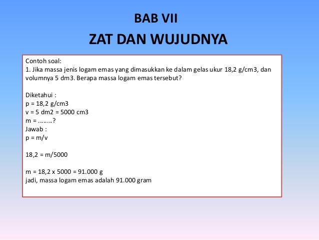 21 Contoh Soal Zat Dan Wujudnya Kumpulan Contoh Soal
