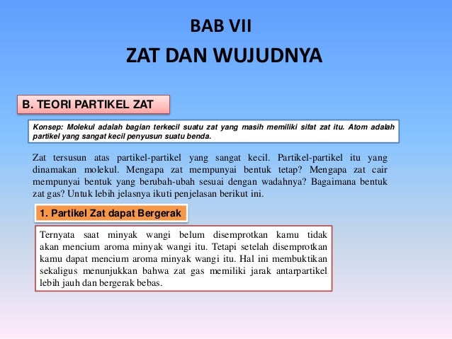 Memahami Wujud Zat Dan Perubahanya