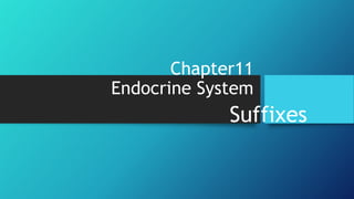 Chapter11
Endocrine System
Suffixes
 