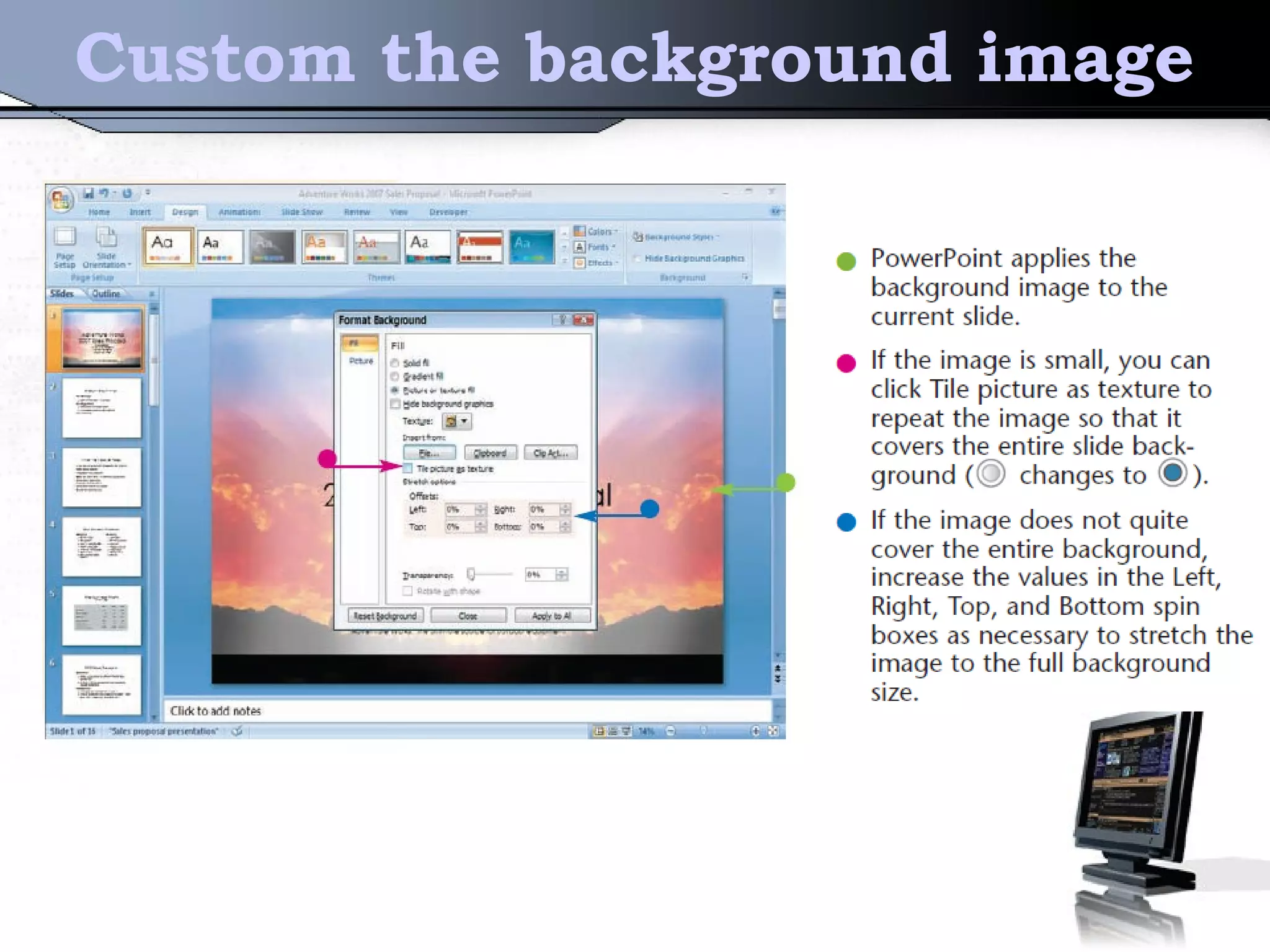 Custom the background image
 