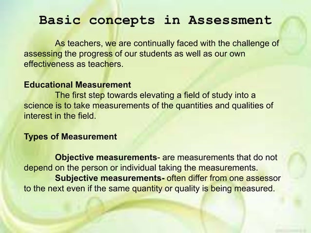 Basic Concept in Assessment | PPTX | Standardized Testing | Educational ...