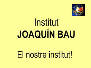 Institut
JOAQUÍN BAU
El nostre institut!
 