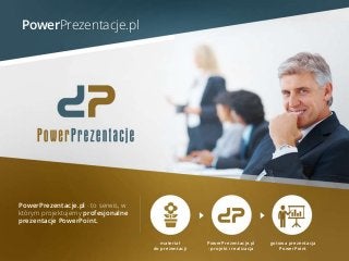 PowerPrezentacje.pl
PowerPrezentacje.pl - to serwis, w
którym projektujemy profesjonalne
prezentacje PowerPoint.
materiał
do prezentacji
PowerPrezentacje.pl
- projekt i realizacja
gotowa prezentacja
PowerPoint
 