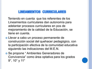 MATERIALES Y RECURSOS NECESARIOS PARA LA UNIDAD Cámara, Computadores,Cámara digital, Impresora,Sistema de proyección,Equipo de DVD Conexión Internet, cámara de vídeo,televisión, video beam, base de datos, plantilla de cáculo, procesamiento de imágenes, buscador para internet,multimedia, procesador de texto.Material impreso:Libros de crecimiento personal, la constitución política, fichas de encuestas,etc.Suministros: Fotocopias, camara de videos, videos, cd y dvdRecursos de Internet :www.mineducacion.gov.coColombiaprende.edu.coOtros: Personal especializado.