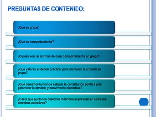 PREGUNTAS DE CONTENIDO: