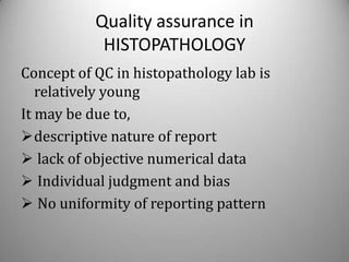 quality control in clinical pathology | PPTX