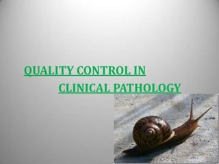 QUALITY CONTROL IN
     CLINICAL PATHOLOGY
 