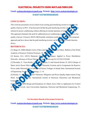 Power Quality Analysis and Enhancement of Grid Connected Solar Energy ...