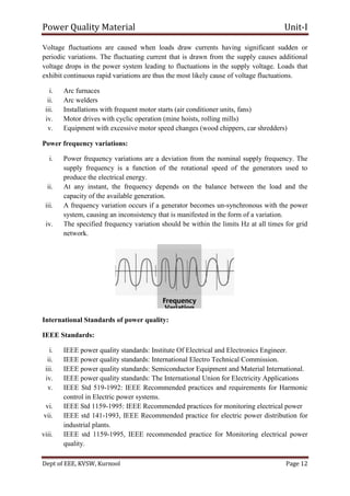 Power quality notes unit 1 | PDF
