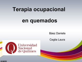 Terapia ocupacional
en quemados
Báez Daniela
Ceglia Laura
 