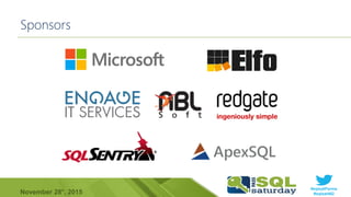 #sqlsatParma
#sqlsat462November 28°, 2015
Sponsors
 