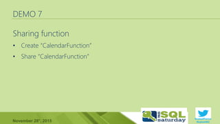 #sqlsatParma
#sqlsat462November 28°, 2015
DEMO 7
•
•
 