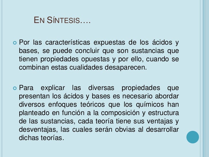 Acido y base