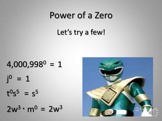 Power Ranger Math Learning Power ranger exponents | PPTX