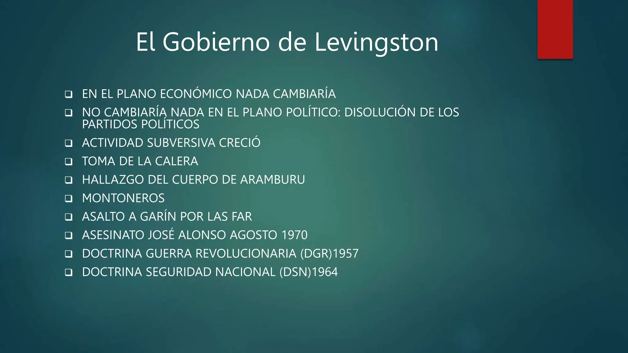La revolución argentina Aspectos politcos19661976 PPT