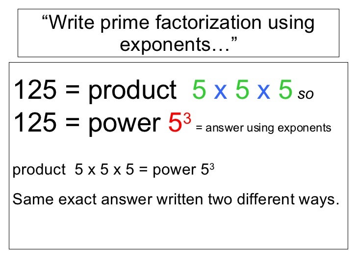 Powers and Exponents
