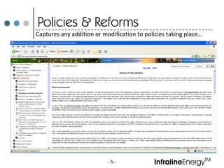 Policies & ReformsInfralineEnergyTM--5--Captures any addition or modification to policies taking place…
