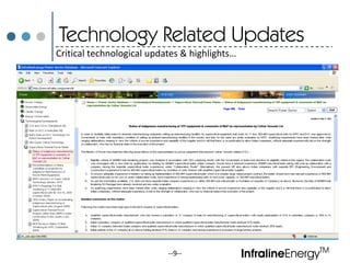 Technology Related UpdatesInfralineEnergyTM--9--Critical technological updates & highlights…