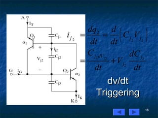 18
dv/dtdv/dt
TriggeringTriggering
( )2 2 2
2 2 2
2
2
j
j j j
j dV j
j
dq d
i C V
dt dt
C dC
V
dt dt
= =
= +
 