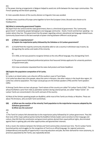 CBSE Class X Power Sharing Notes | PDF