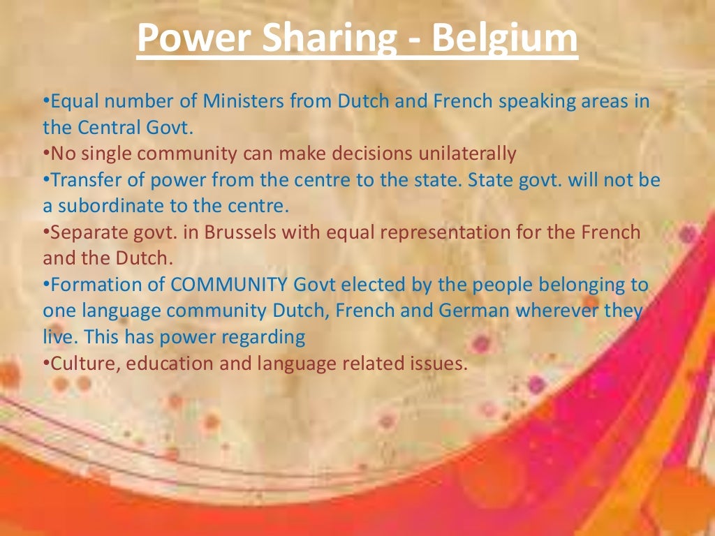 Power sharing in belgium & srilanka