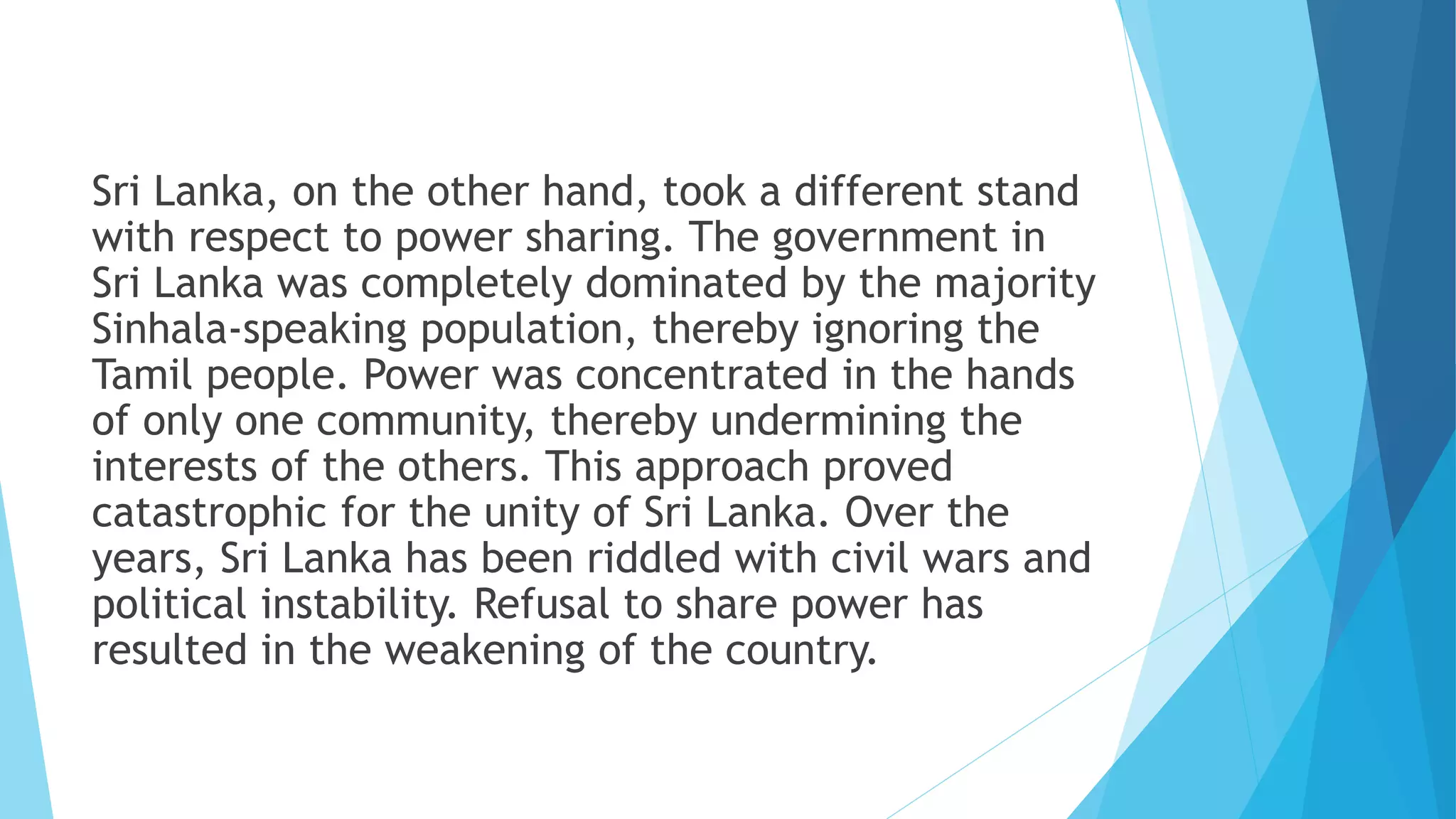 Power Sharing in belgium and sri lanka class 10 | PPTX