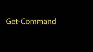 Your Awesome Presentation Title {Segoe UI 12 pt.}
Get-Command
 